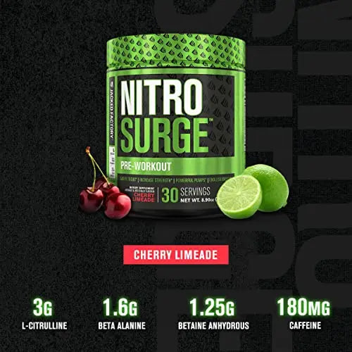 Jacked Factory Nitrosurge Pre Workout, N.O. XT Nitric Oxide Supplement & Build-XT Daily Jacked Factory