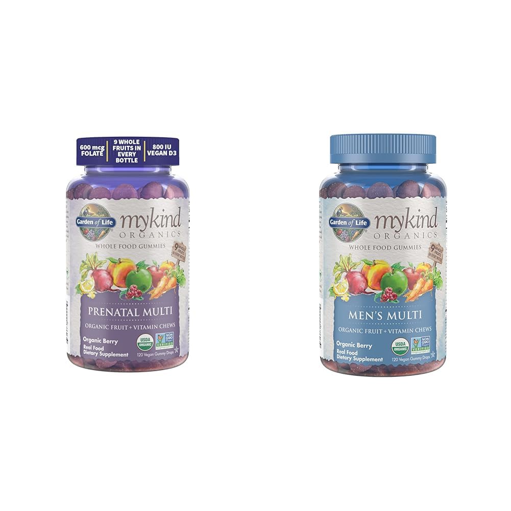 Garden of Life Organics Prenatal Gummies Multivitamin with Vitamin D3, B6, B12 & Organics Men's Garden of Life
