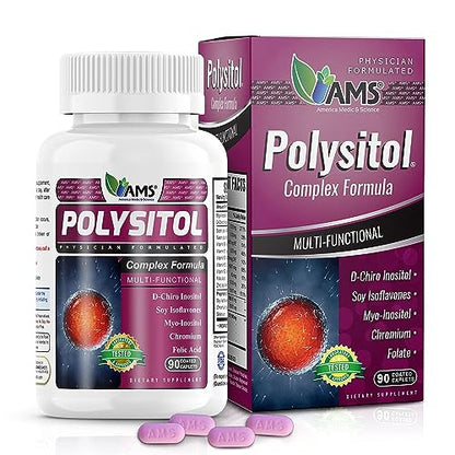 America Medic & Science PolySitol (90 Caplets) Natural PCOS Supplements for Women America Medic & Science