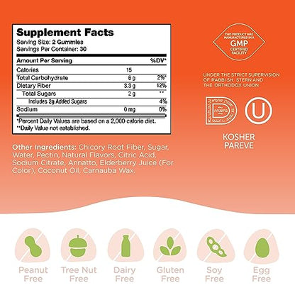 Zahler - Fiber Gummies for Adults & Kids (60 Count) Certified Kosher Adult & Kids Fiber Gummy Zahler