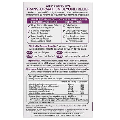 Amberen Perimenopause, Peri-Menopause Multi-Symptom Relief, Vitamin B, Vitamin E & Antioxidants Amberen