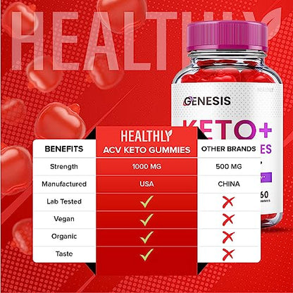 (2 Pack) Genesis Keto Gummies - Genesis Keto ACV Gummies Advanced Weight Apple Healthly