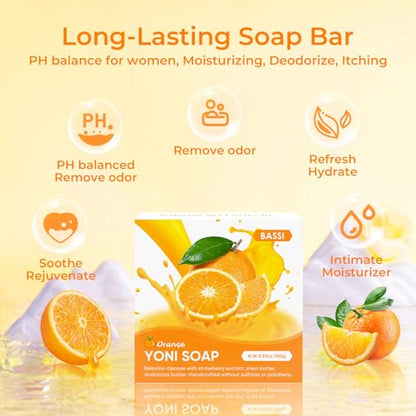 Yoni Soap & Yoni Oil & Feminine Wash Set for Women, Yoni Wash for Vaginal Ph Balance Remove BASSI