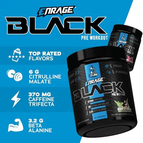 eFlow Nutrition ENRAGE Black Preworkout Sample Packs - Travel Packs - High Stim Energy eFlow Nutrition