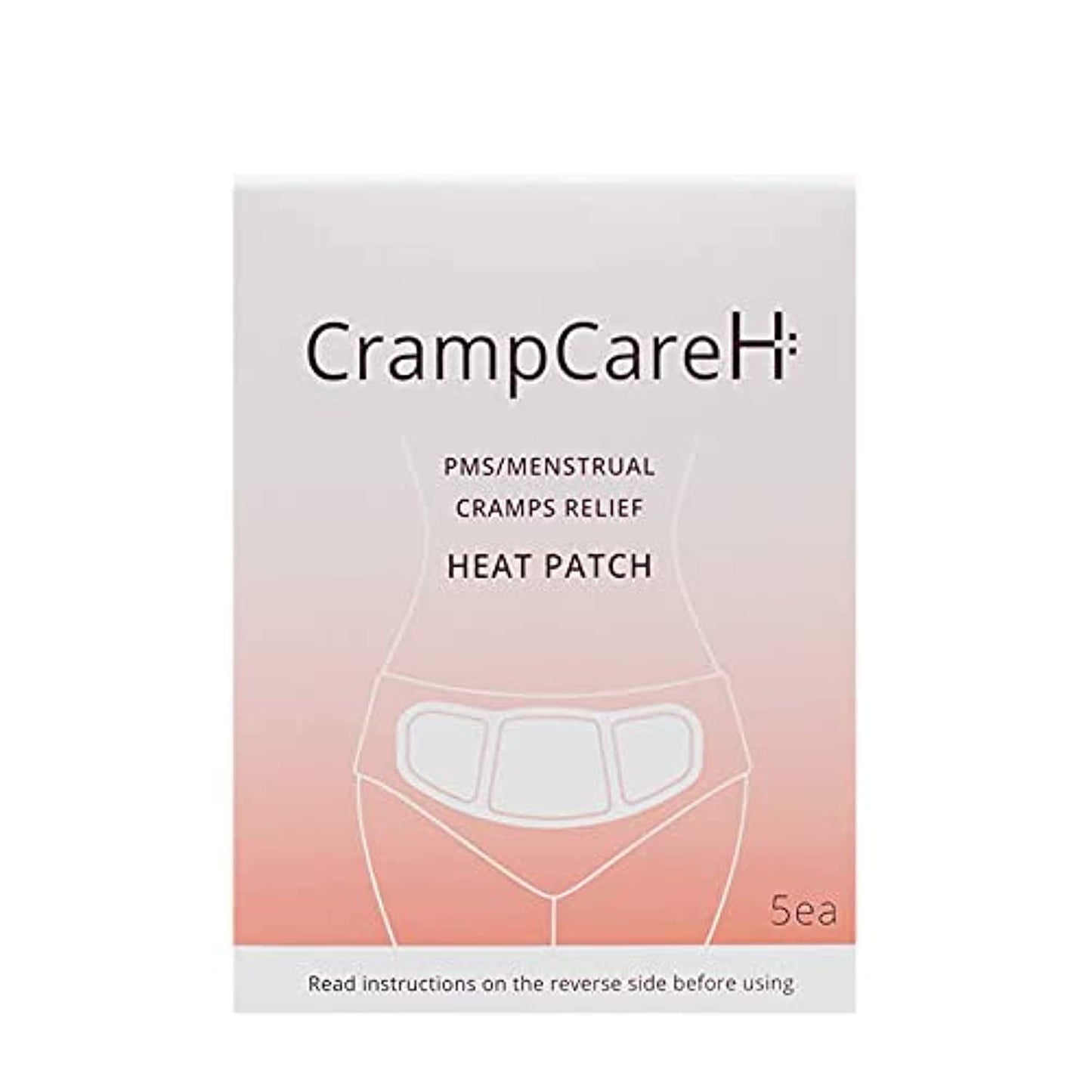 (5 Patches) CrampCareH PMS/Menstrual Cramps Relief Heat Patch with Wide Wings, FDA Registered CrampCareH