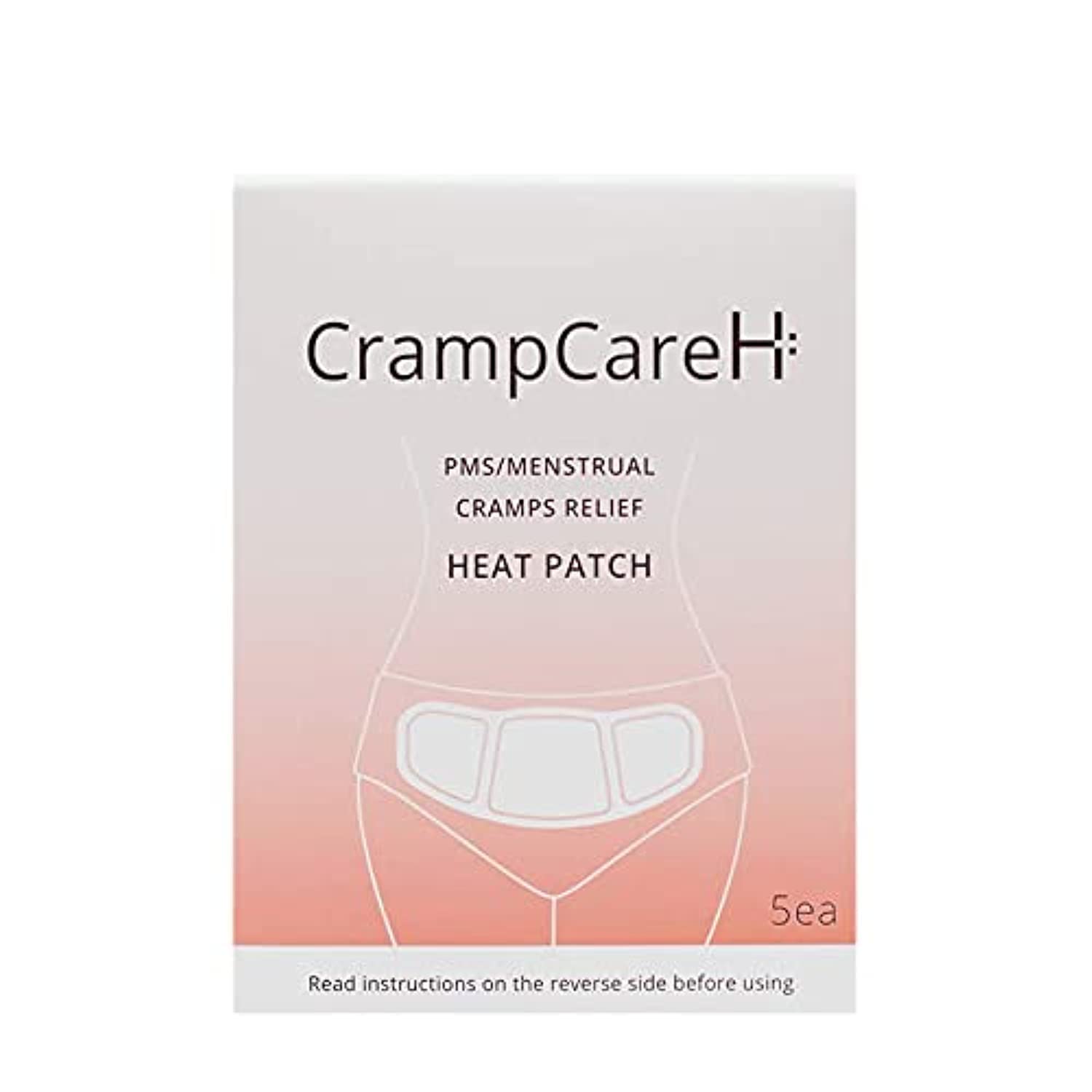 (5 Patches) CrampCareH PMS/Menstrual Cramps Relief Heat Patch with Wide Wings, FDA Registered CrampCareH