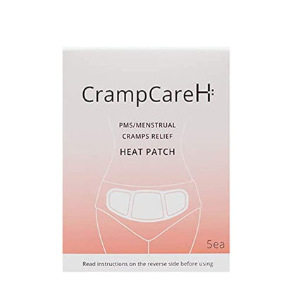 (5 Patches) CrampCareH PMS/Menstrual Cramps Relief Heat Patch with Wide Wings, FDA Registered CrampCareH