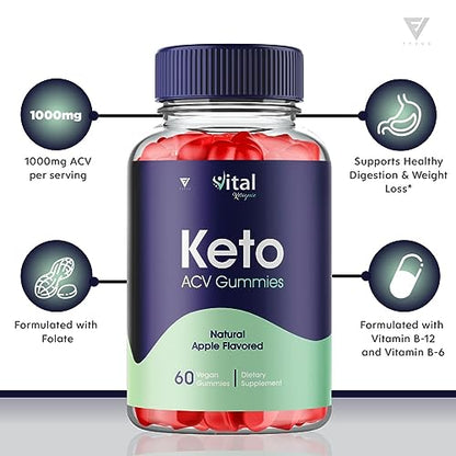 (3 Pack) Vital Ketogenic Keto ACV Gummies for Weight Loss, Vital Private Keto ACV Gummies Fyvus