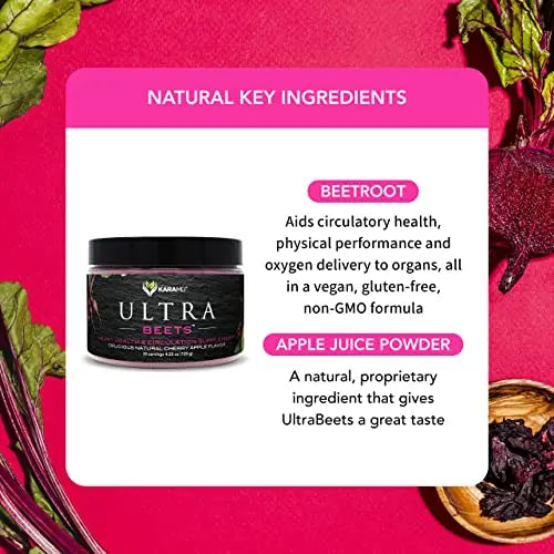 KaraMD UltraBeets - Beetroot Superfood Powder - Heart Health, Circulation & Energy KaraMD