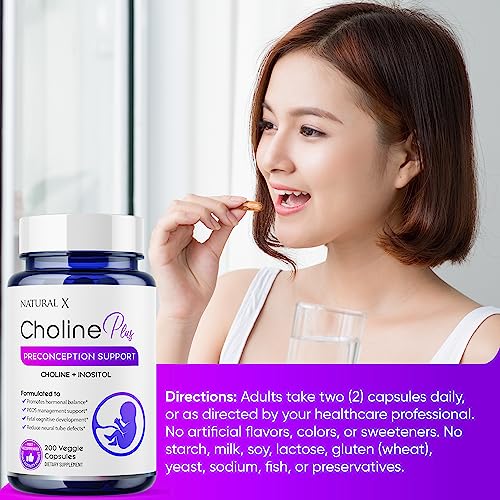 Natural X Choline Plus Inositol Fertility Supplements – Myo-Inositol and Choline Preconception Vitamins Natural X