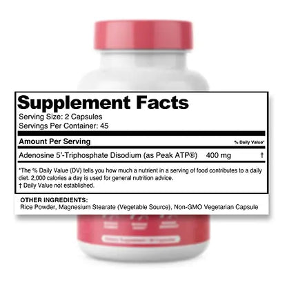 Pure ATP Capsules, Adenosine Triphosphate - Increase Energy, Endurance, Strength BulkStimulants.com