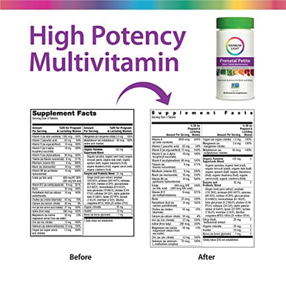 Rainbow Light Prenatal Petite Mini-Tab Multivitamin Plus Superfoods & Probiotics - Organic Daily Rainbow Light