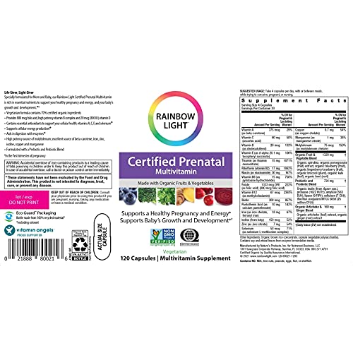Rainbow Light Prenatal Multivitamin, Immune Support, 120 Capsules (Package May Vary) Rainbow Light