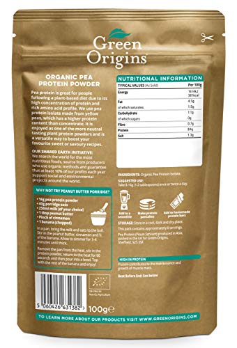 Green Origins Organic Pea Protein Powder 100g Green Origins