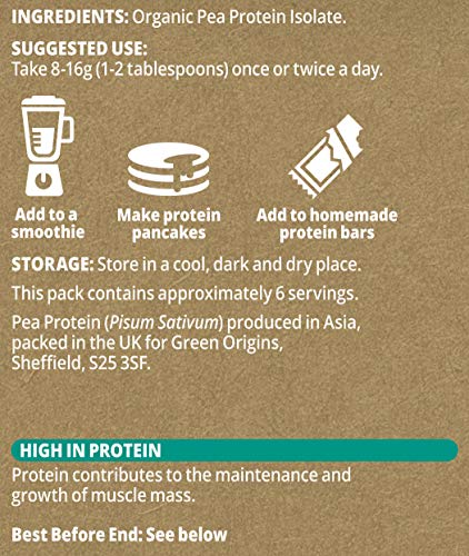 Green Origins Organic Pea Protein Powder 100g Green Origins