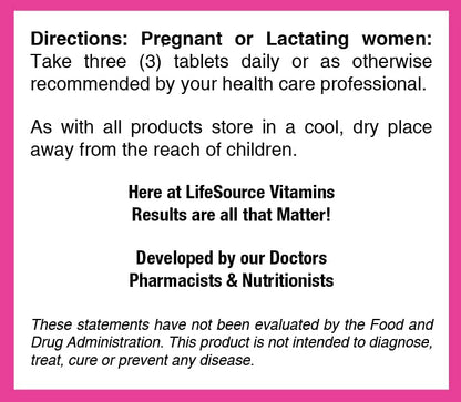 LifeSourceVitamins Pre-Natal Multi-Vitamins and Minerals with DHA - Mom and Baby Health LifeSourceVitamins