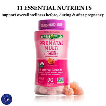 Grapefruit & Pomegranate Prenatalmulti Vitamin Spring Valley Non GMO Dietary Supplement Gummies YOLOMOLO