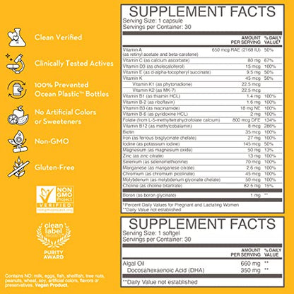 HUM Womb Service Prenatal & Postnatal Vitamins Combo Pack - OBGYN Formulated Vegan Prenatal HUM