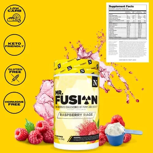 Nutrithority Mr.Fusion Pre Workout Supplement, Pineapple Punch, 40 Servings Nutrithority