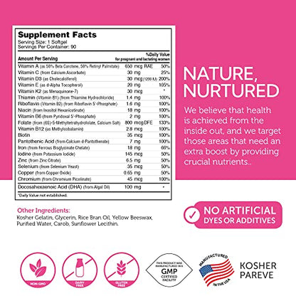 Zahler Mighty Mini Prenatal Vitamin with DHA & Folate - Certified Kosher - All Natural Prenatal Vitamins Zahler