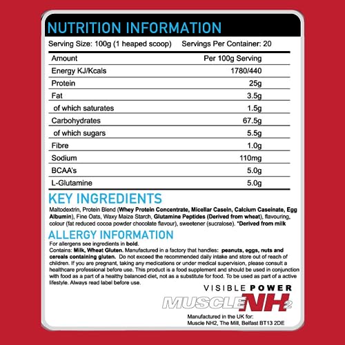 MuscleNh2 True Mass Four Four Zero Mass Gainer Protein Powder, High Calories and Protein MuscleNh2