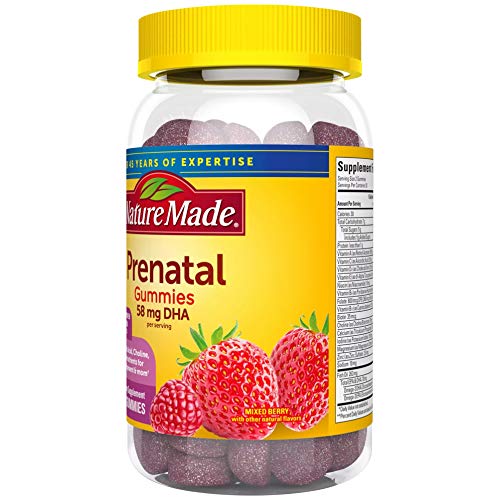 Nature Made Prenatal Gummies with DHA and Folic Acid, Prenatal Vitamin and Mineral Supplement Nature Made