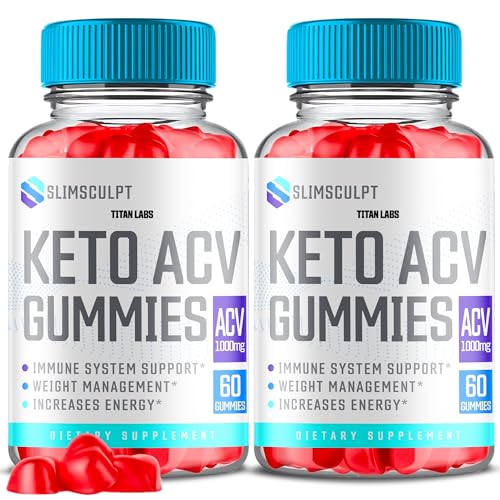 (2 Pack) Slimsculpt Keto ACV Gummies, Slim Sculpt Keto ACV Gummies Advanced Weight Loss 1000MG Titan Labs