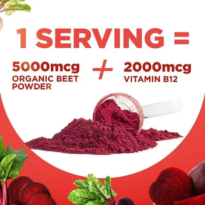 selfevolve Beet12 - Organic Beet Root Powder Enhanced with Vitamin B12, Nitric Oxide Booster selfevolve