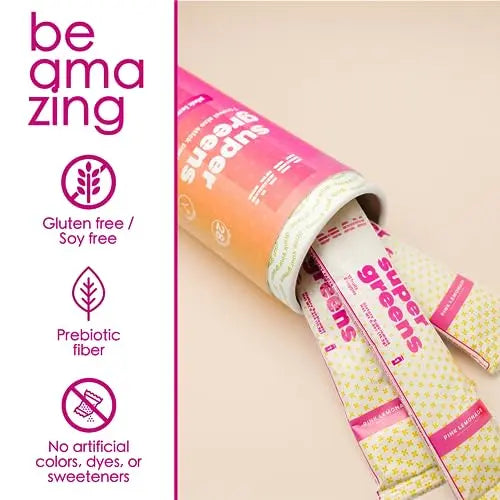 BEAM be Amazing Super Greens Powder with Prebiotics, Digestive Enzymes & Antioxidants BEAM