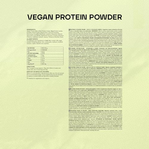 Bulk Vegan Protein Powder, White Chocolate Coconut, 1 kg, New & Improved Formula, 28 Servings Bulk