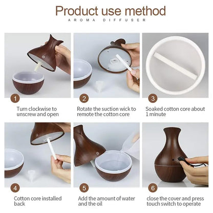 ZZ LIFE Mini Aromatherapy Humidifier Relaxing Cool Mist with Color Changing LEDs Night Light ZZ LIFE