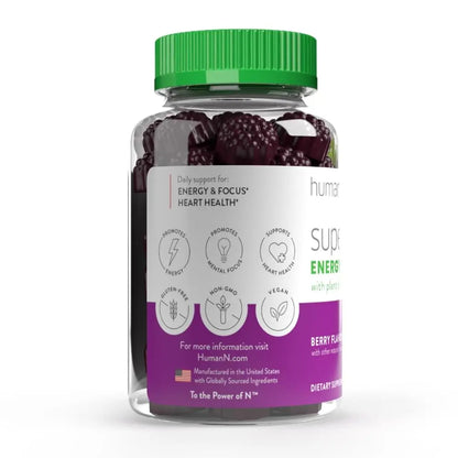 humanN SuperBeets Energy Gummies - Quick Energy & Mental Focus - Help Increase Nitric humanN