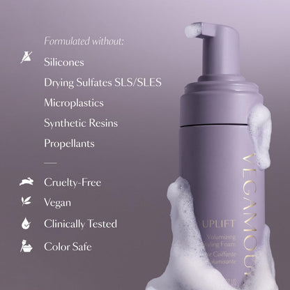 VEGAMOUR UPLIFT Volumizing Styling Foam, For fine, flat & thinning hair, Provides Volume & Resists Humidity, Non Sticky Formula, Bouncy Soft Hair VEGAMOURBuy Supplements Australia