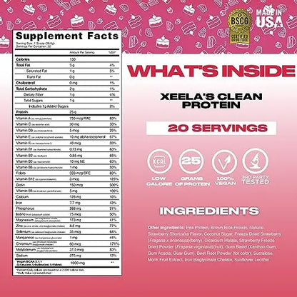 XEELA Plant Based Vegan Protein Powder - Independently Tested - 25g High Protein XEELA