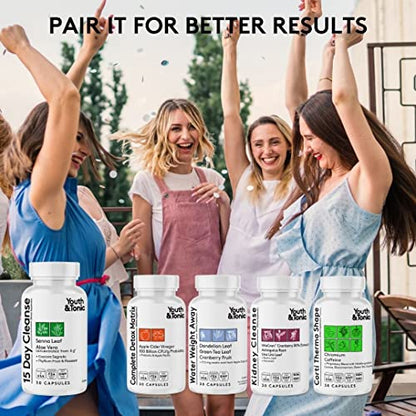 Youth & Tonic 15 Day Colon Cleanser & Detox for Waste Loss to Feel Lighter Youth & Tonic
