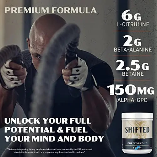 SHIFTED Premium Pre Workout Powder, Energy & Focus Supplement with Creatine Monohydrate SHIFTED