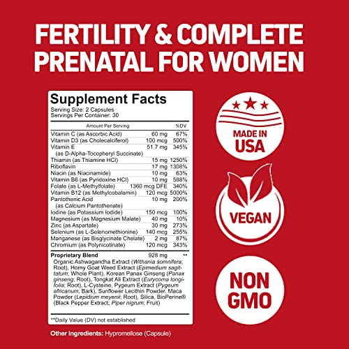 Fertility Supplements for Women to Help Pregnancy & Better Conception + Prenatal Vitamins Herbtonics
