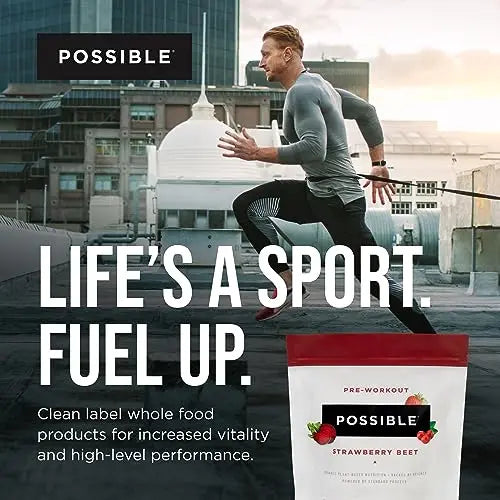 Possible Beet Pre-Workout - Strawberry Beet Flavor - Individually Wrapped Servings Possible