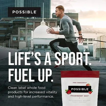 Possible Beet Pre-Workout - Strawberry Beet Flavor - Individually Wrapped Servings Possible