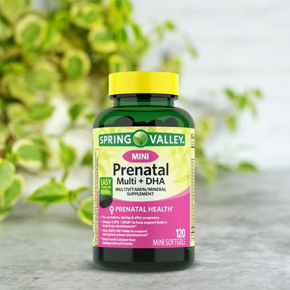 IKJ Mini Prenatal Multi + DHA Complete Multivitamin/Multimineral Supplement Mini Softgels IKJ