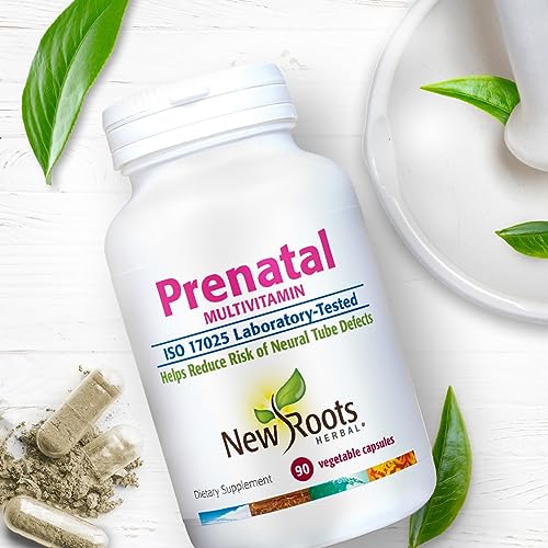 NEW ROOTS HERBAL Prenatal Complete MultiVitamin (90 Veg Caps) - with Biotin, Iron & Folate NEW ROOTS HERBAL