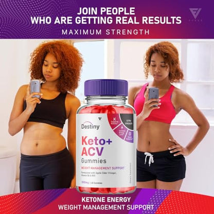 (2 Pack) Destiny Keto ACV Gummies, Destiny Keto Gummies Advanced Weight Loss Plus Fyvus