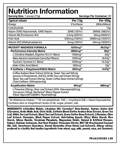 Mutant | Madness and Madness All-in | Double Pre-Workout Bundle | Fruit Punch and Melon Mutant