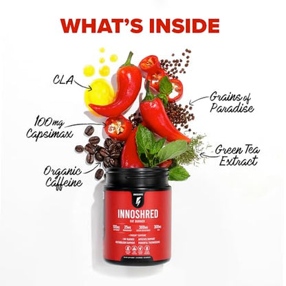 Inno Shred - Day Time Fat Burner | 100mg Capsimax, Grains of Paradise, Organic Caffeine InnoSuppsBuy Supplements Australia