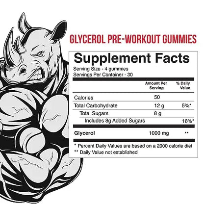 VitaPatch Glycerol Gummy - Non Stim Preworkout Premium Pump Supplement - Glycerol VitaPatch