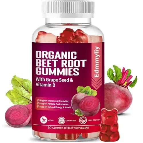 Organic Beet Root Gummies 1500mg for Men Women Beet Root for Athletic, Performance Edmmyliy