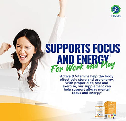 1 Body Vitamin B Complex – 5-MTHF Folate with B1, B2, B5, B6 1 Body