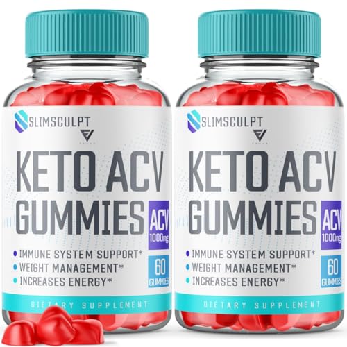 (2 Pack) Slimsculpt Keto ACV Gummies, Slim Sculpt Keto Gummies Drops Advanced Apple Kohzie