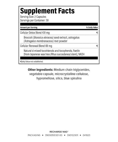 Isagenix Recharge NAD - Cellular Detox, Comprehensive Healthy Aging, and Energy Support - 1 Bottle - 60 ct Targeted Release Capsules IsagenixBuy Supplements Australia