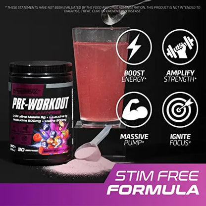 PrimeGENIX Stimulant-Free Pre Workout Powder for Men and Women - Energy Boost Drink PrimeGENIX